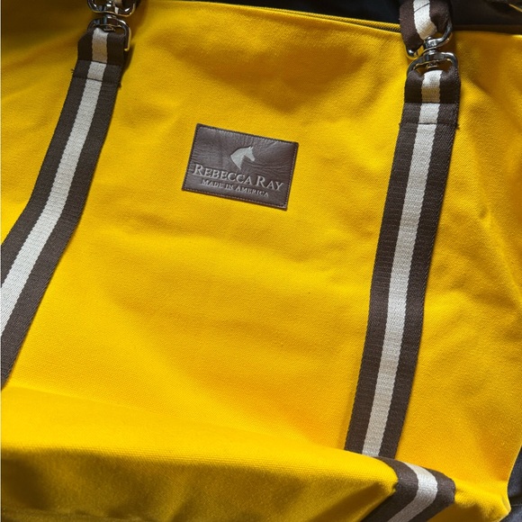 Rebecca Ray Mary Ann Yellow Tote with Rabbit Design - Picture 2 of 4